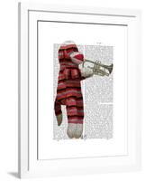 Sock Monkey Playing Trumpet-Fab Funky-Framed Art Print