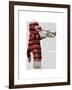 Sock Monkey Playing Trumpet-Fab Funky-Framed Art Print