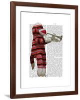 Sock Monkey Playing Trumpet-Fab Funky-Framed Art Print