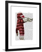 Sock Monkey Playing Trumpet-Fab Funky-Framed Art Print