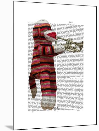 Sock Monkey Playing Trumpet-Fab Funky-Mounted Art Print