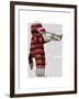 Sock Monkey Playing Trumpet-Fab Funky-Framed Art Print