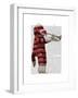 Sock Monkey Playing Trumpet-Fab Funky-Framed Art Print