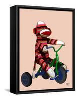 Sock Monkey Tricycle-Fab Funky-Framed Stretched Canvas