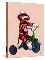 Sock Monkey Tricycle-Fab Funky-Stretched Canvas