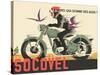 Socovel Motorcycles - The Moto Gives You Wings - Vintage Advertising Poster, 1940-Guy Georget-Stretched Canvas