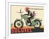 Socovel Motorcycles - The Moto Gives You Wings - Vintage Advertising Poster, 1940-Guy Georget-Framed Art Print