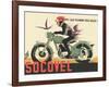 Socovel Motorcycles - The Moto Gives You Wings - Vintage Advertising Poster, 1940-Guy Georget-Framed Art Print