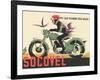 Socovel Motorcycles - The Moto Gives You Wings - Vintage Advertising Poster, 1940-Guy Georget-Framed Art Print