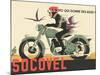 Socovel Motorcycles - The Moto Gives You Wings - Vintage Advertising Poster, 1940-Guy Georget-Mounted Art Print