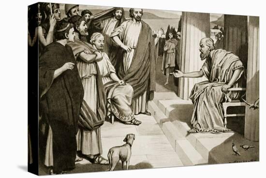 Socrates Addressing the Athenians, Illustration from 'Hutchinson's History of the Nations', 1915-Dudley Heath-Stretched Canvas