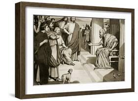 Socrates Addressing the Athenians, Illustration from 'Hutchinson's History of the Nations', 1915-Dudley Heath-Framed Giclee Print