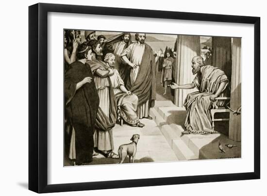 Socrates Addressing the Athenians, Illustration from 'Hutchinson's History of the Nations', 1915-Dudley Heath-Framed Giclee Print