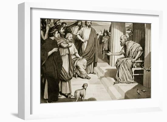 Socrates Addressing the Athenians, Illustration from 'Hutchinson's History of the Nations', 1915-Dudley Heath-Framed Giclee Print
