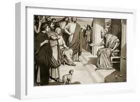 Socrates Addressing the Athenians, Illustration from 'Hutchinson's History of the Nations', 1915-Dudley Heath-Framed Giclee Print