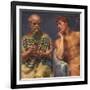 Socrates and Alcibiades, 1914, by Kristian Zahrtmann, 1843-1917, Danish painting,-Kristian Zahrtmann-Framed Art Print