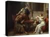 Socrates and Alcibiades at Aspasia, 1801-Nicolas Andre Monsiau-Stretched Canvas
