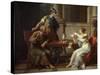 Socrates and Alcibiades at Aspasia, 1801-Nicolas Andre Monsiau-Stretched Canvas