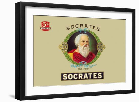 Socrates Cigars, Know Thyself-null-Framed Art Print