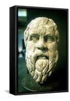 Socrates, Greek Philosopher, Roman Copy of a Lost Greek Original of C370 Bc-null-Framed Stretched Canvas