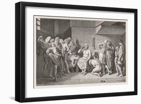 Socrates Greek Philosopher Taking Hemlock-null-Framed Art Print