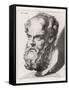 Socrates Greek Philosopher-Johan H. Lips-Framed Stretched Canvas