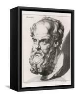 Socrates Greek Philosopher-Johan H. Lips-Framed Stretched Canvas