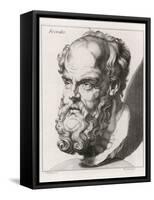Socrates Greek Philosopher-Johan H. Lips-Framed Stretched Canvas