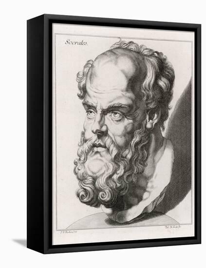 Socrates Greek Philosopher-Johan H. Lips-Framed Stretched Canvas