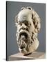 Socrates, Marble Head, Copy from a Bronze from the Pompeion in Athens-null-Stretched Canvas