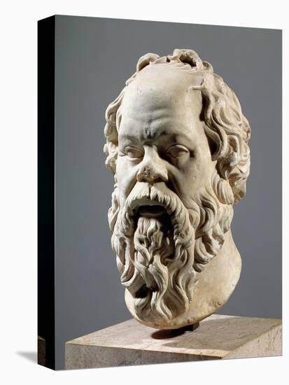 Socrates, Marble Head, Copy from a Bronze from the Pompeion in Athens-null-Stretched Canvas