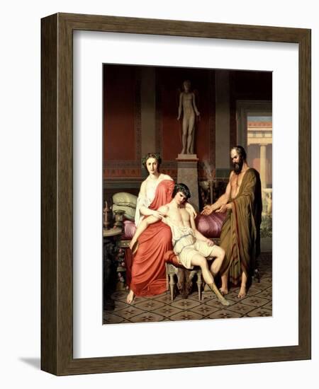 Sócrates Reprendiendo a Alcibiades En Casa De Una Cortesana, 1857-German Hernández Amores-Framed Giclee Print