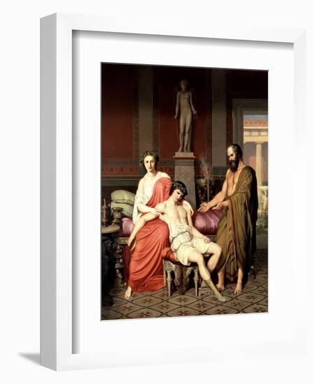 Sócrates Reprendiendo a Alcibiades En Casa De Una Cortesana, 1857-German Hernández Amores-Framed Giclee Print