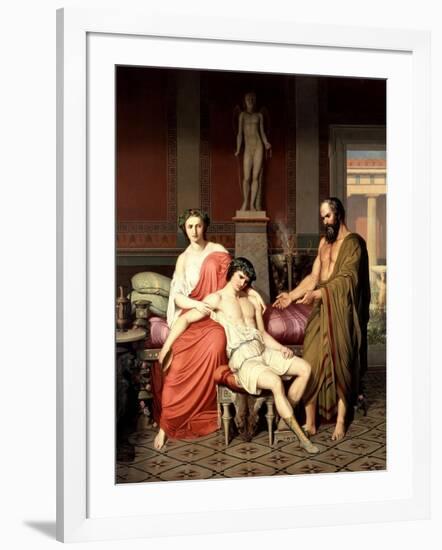 Sócrates Reprendiendo a Alcibiades En Casa De Una Cortesana, 1857-German Hernández Amores-Framed Giclee Print