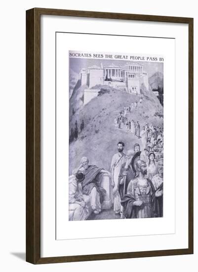 Socrates Sees the Great People Pass By-Charles Mills Sheldon-Framed Giclee Print