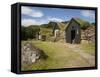 Sod Roofed and Walled Storage and Work Shops, Skogar Folk Museum, Coast of South Iceland-Dave Bartruff-Framed Stretched Canvas