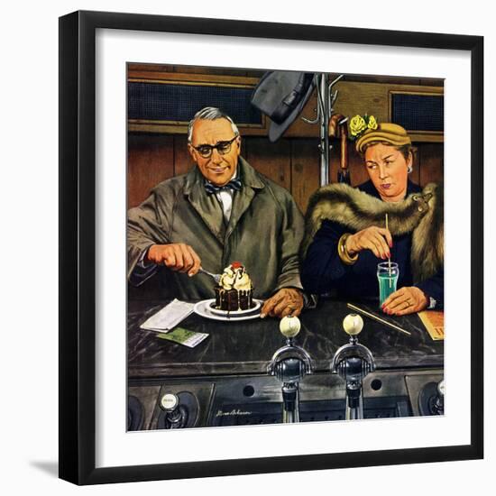 "Soda Fountain Dieter", January 30, 1954-Stevan Dohanos-Framed Giclee Print