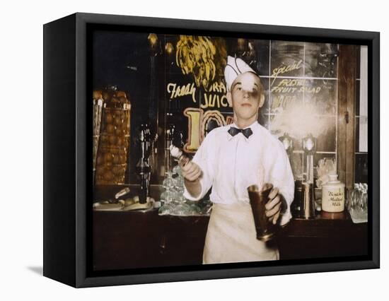 Soda Jerk, 1939-Russell Lee-Framed Stretched Canvas