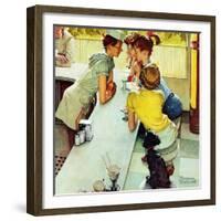 "Soda Jerk", August 22,1953-Norman Rockwell-Framed Giclee Print