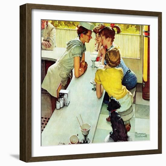 "Soda Jerk", August 22,1953-Norman Rockwell-Framed Giclee Print