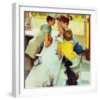 "Soda Jerk", August 22,1953-Norman Rockwell-Framed Giclee Print