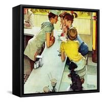 "Soda Jerk", August 22,1953-Norman Rockwell-Framed Stretched Canvas