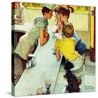 "Soda Jerk", August 22,1953-Norman Rockwell-Stretched Canvas