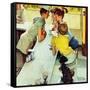 "Soda Jerk", August 22,1953-Norman Rockwell-Framed Stretched Canvas