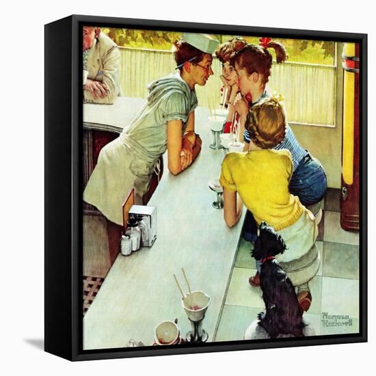 "Soda Jerk", August 22,1953-Norman Rockwell-Framed Stretched Canvas