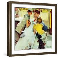 "Soda Jerk", August 22,1953-Norman Rockwell-Framed Giclee Print