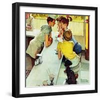 "Soda Jerk", August 22,1953-Norman Rockwell-Framed Giclee Print