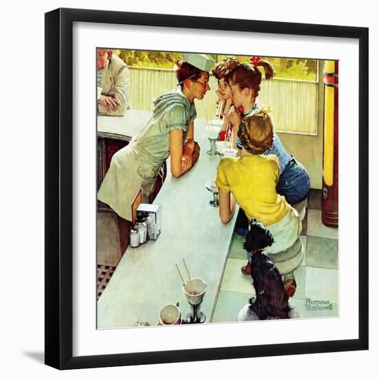 "Soda Jerk", August 22,1953-Norman Rockwell-Framed Giclee Print