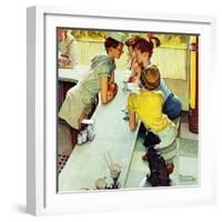 "Soda Jerk", August 22,1953-Norman Rockwell-Framed Giclee Print