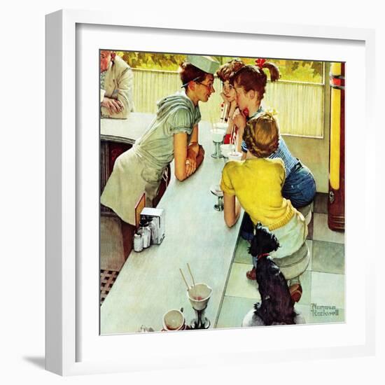 "Soda Jerk", August 22,1953-Norman Rockwell-Framed Giclee Print